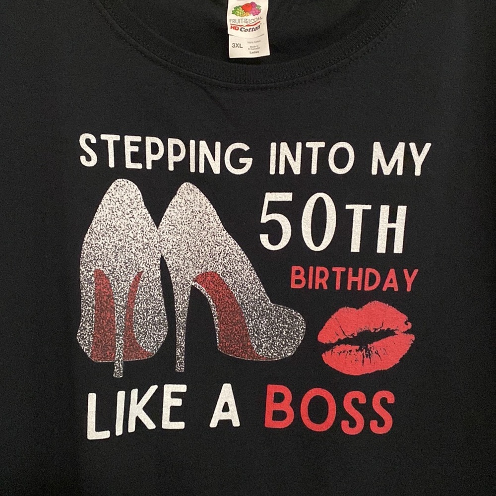 Stepping into my 50th birthday tee - Picture 2 of 3